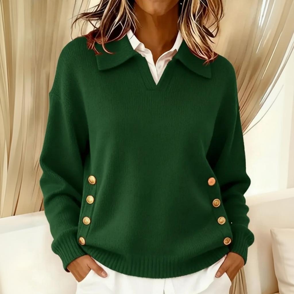 Women's Fashion Casual Button Down Long Sleeve Loose Fit Top