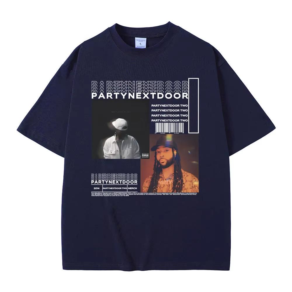Rapper Partynextdoor Two Album Graphic Tshirt Male Hip Hop Vintage Printed T-shirts Men's Women Cotton Tees Oversized T Shirts