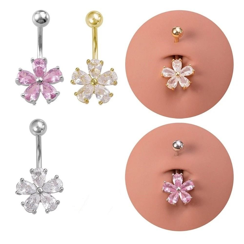 Stainless Steel Navel Ring Simple Body Piercing Jewelry Holiday Belly Button Rings  For Women