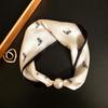 Silk Magnetic Buckle Scarf: Luxurious, Versatile Mulberry Silk for Women's Spring/Summer Neck Protection