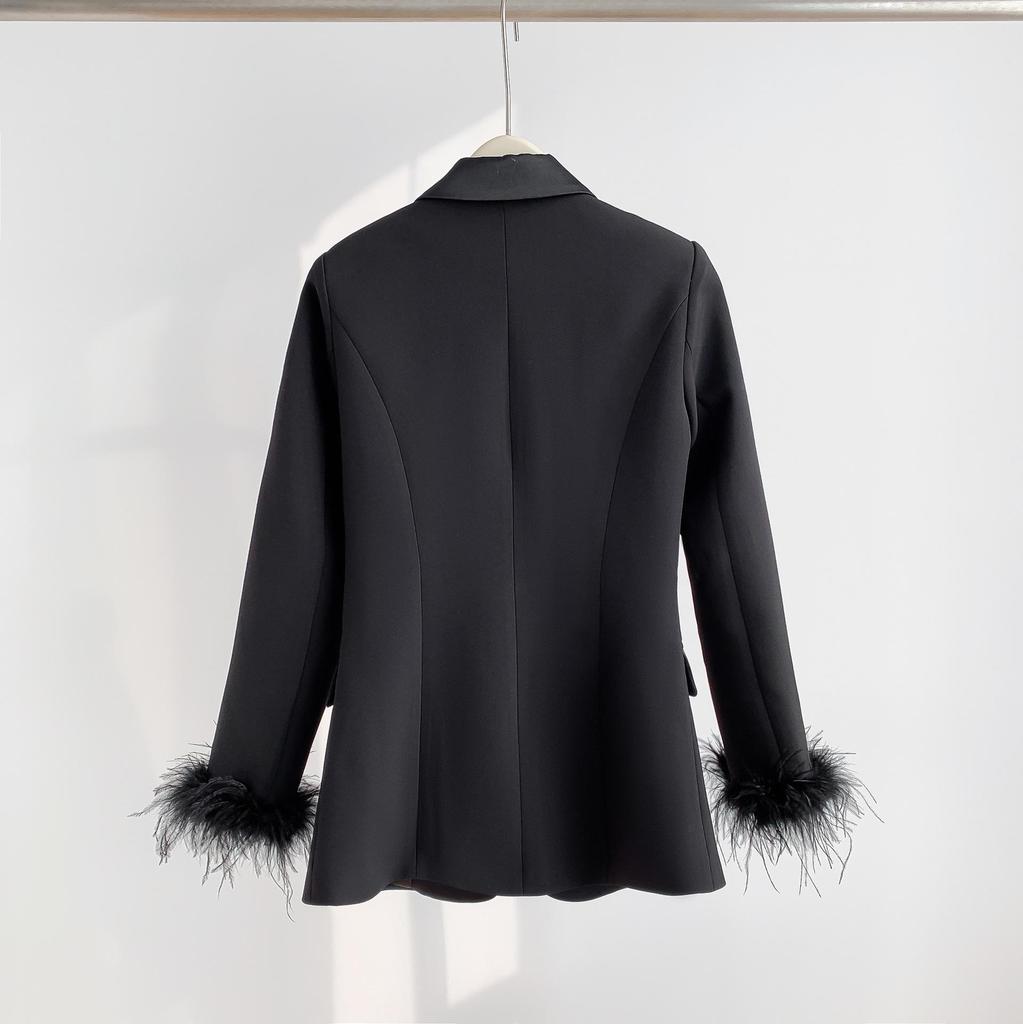2025 Autumn/Winter Women's Snow White Irregular Lapel Jacket & Casual Suit Pants