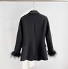 2025 Autumn/Winter Women's Snow White Irregular Lapel Jacket & Casual Suit Pants