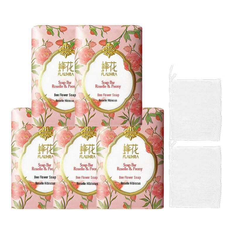 Мыло туалетное Bee & Flower Розелла Пион, 5 x 125 г