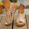 Platform Wedge Sandals Ladies Shoes Open Toe Women's Sandals Outdoor Casual Sandals Round Toe Slip On Plus Size Shoes for Women