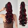 Extensie Coadă de Cal Lungă Ondulată cu Clamă Gheară Păr Extensie Coadă de Cal Ondulată Culoare Roșu Vin cu Clamă Gheară pe Cozi de Cal Păr Extensie pentru Femei