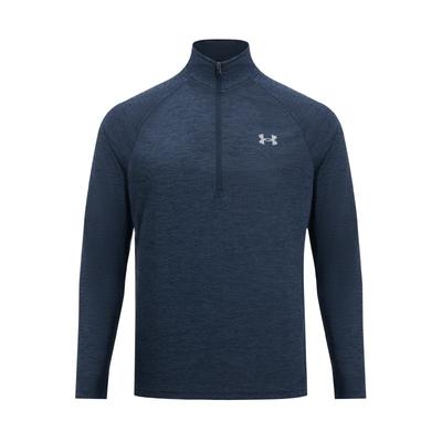 Tech Halb-Reißverschluss Lauf-Trainings-Langarmshirt Herren Tops Academy-Blau 1328495-409