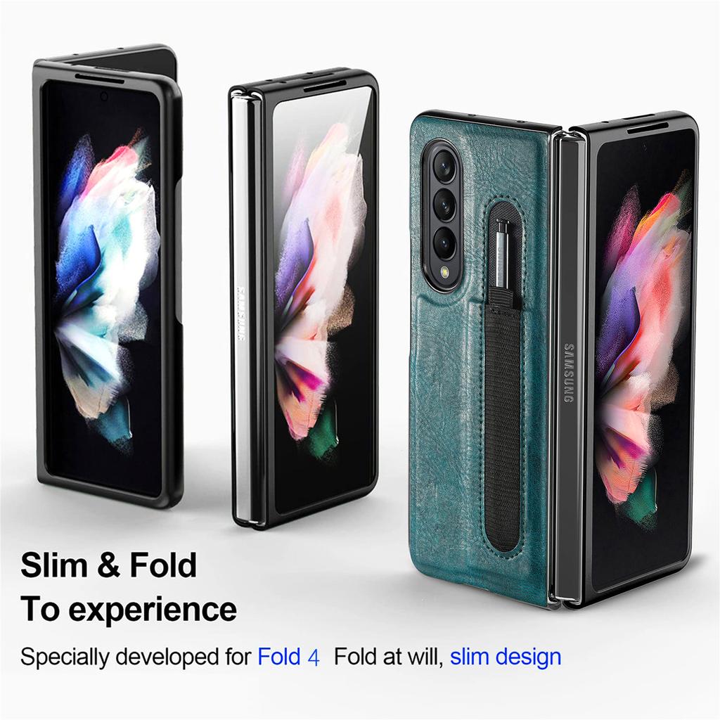 Plain Fashion Leather Folding Case For Samsung Galaxy Z Fold 4 5g Fold4 Fold3 Fold 3 Matte Feeling Phone Accessories Cases