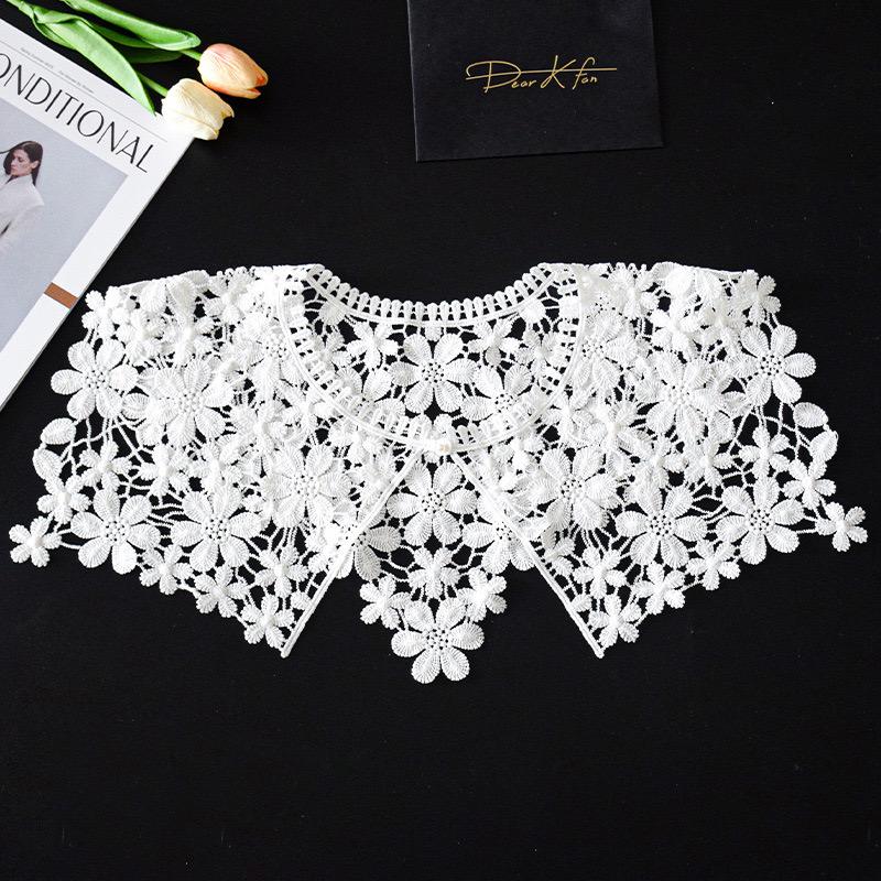 Summer Knitted Hollow Thin Lace Fake Collar Shawl Pullover Short Suspender Skirt False Collar Detachable Collars Sun Protection