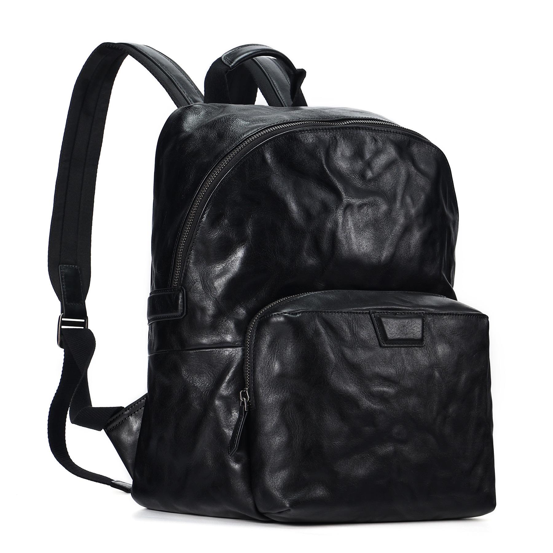 Vegetable tanned leather backpack 15 inch large capacity computer bag business commuter backpack backpack