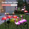 Solar Flamingo Garden Lights Neon Flamingo Tree Lights Landscape Courtyard Lamp Garden Decorative Lights Outdoor Stake Light