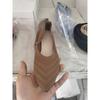 Breathable knitted large-size women's shoes, black and yellow casual fashion one-pedal lazy shoes, women's summer shoes