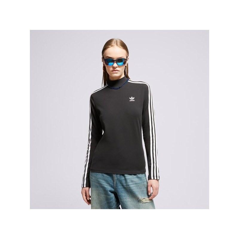 Women's Adidas Originals 3-Stripes T-Shirts Women's Black Half-Turtleneck Moderate Nipped-in Waist