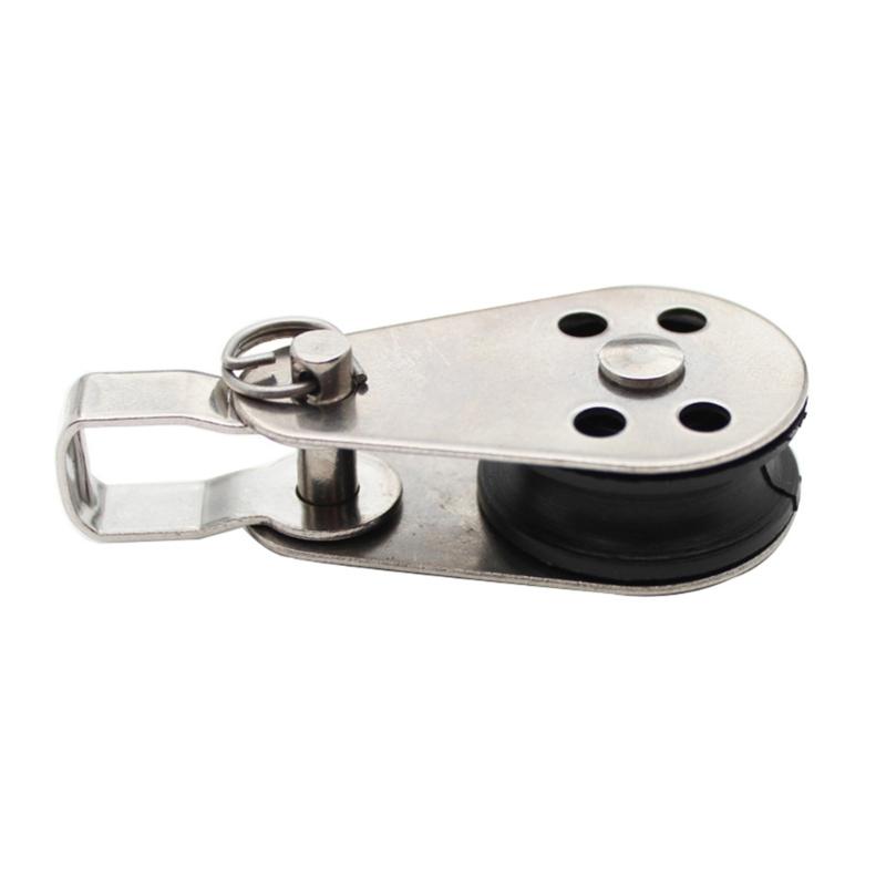 25mm Lifting Single Pulley Roller,304 Stainless Steel Single Wheel Pulley Lifting Rope Pulley Block for Kayaks