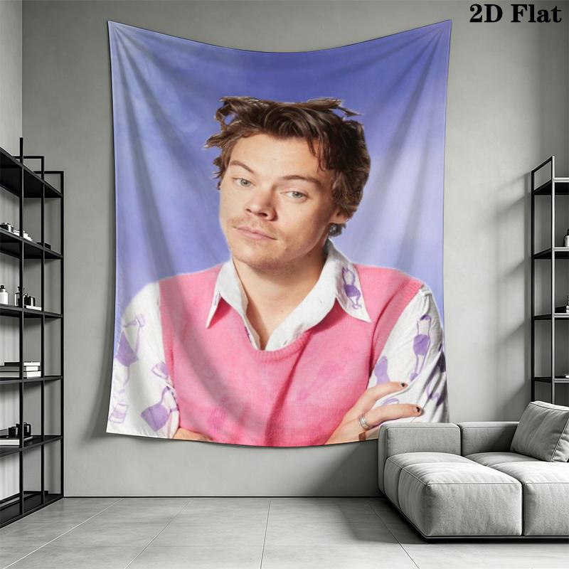Harry Styles Wall Tapestry Aesthetic Wall Hanging Printed Fabric Blanket Decorative Tapestries for Bedroom Living Room Home Decor