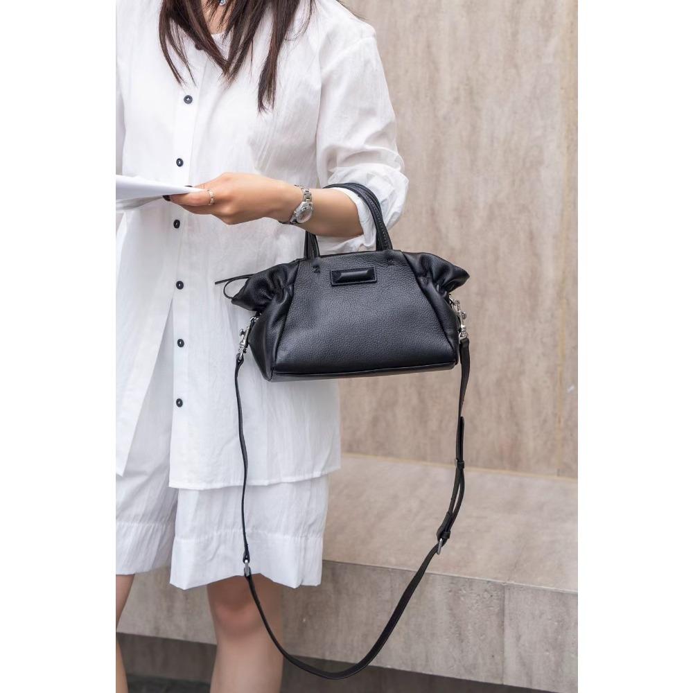 

Сумка из коровьей кожи через плечо Новая для покупок Мобильный телефон Популярная Мода Однотонная Мягкая Женская На одно плечо Практичная Портативная чёрный