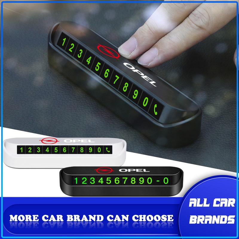 1Pcs Car Temporary Parking Card Phone Number Card Plate Emblem For Opel Astra H G J Insignia Mokka Zafira Corsa Vectra B C D