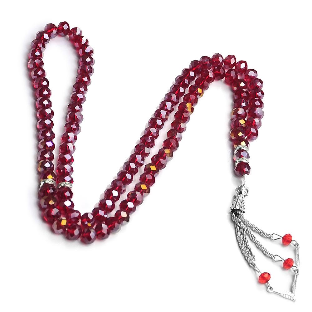 Brățară Rozariu Islamic din Cristal Fațetat cu 99 de Mărgele – 8MM Colorat Musulman Tasbih