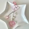 Handmade Beaded Keychain Sweet Bowknot Heart Pendant Keyring Fashion Phone Chain for Women Bag Charm Aesthetic Jewelry