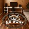 1PC Cat Go Away Office Round Area Rug, Under Office Chairs Bedroom Living Room Home Decor, Carpet for Office -1110117