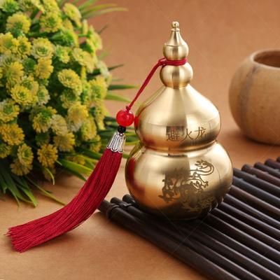 Handicraft Fire-avoiding Dragon Gourd Chinese Style Top Open Cover Copper Gourd Brass Smooth Gourd Ornament Northwest Corner
