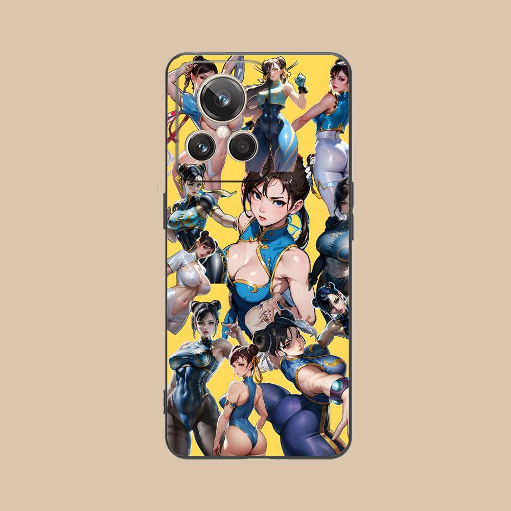 Street Fighter Chunli Phone Case for Realme 15 14 13 12 11 10 9 Pro Plus T i Lite 5G Colorful Printing Cover Luxury Pretty Cover