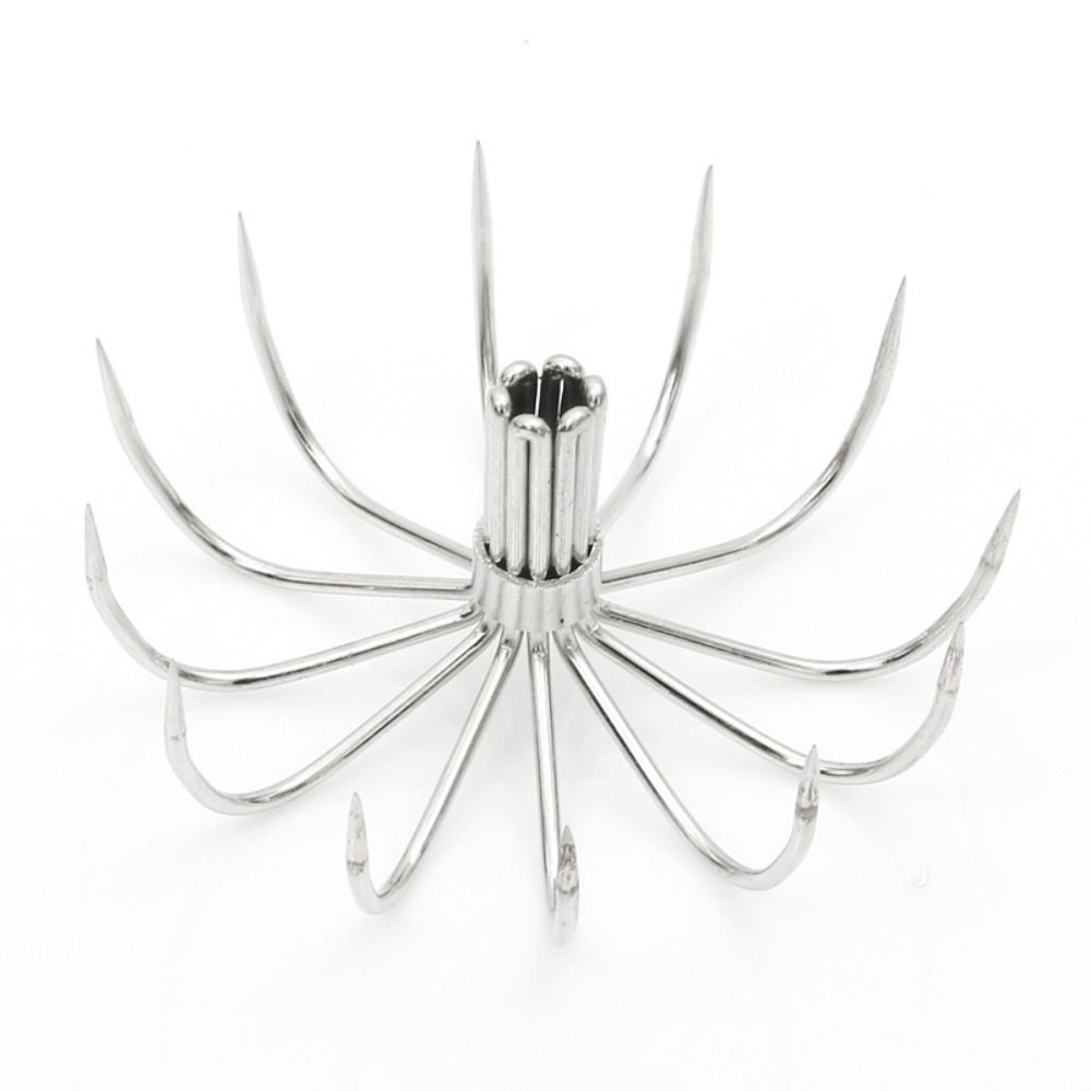 

10PCS Multi-clawed Umbrella Hook Silver Fishing Tackle Jigs Cuttlefish Tow Hook Fishing Accessories 17mm