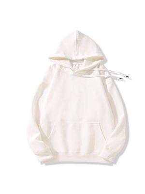 Unisex Long Sleeve Hooded Sweatshirt 350g Cotton Silk Blend Drop Shoulder Women's Blank Edition