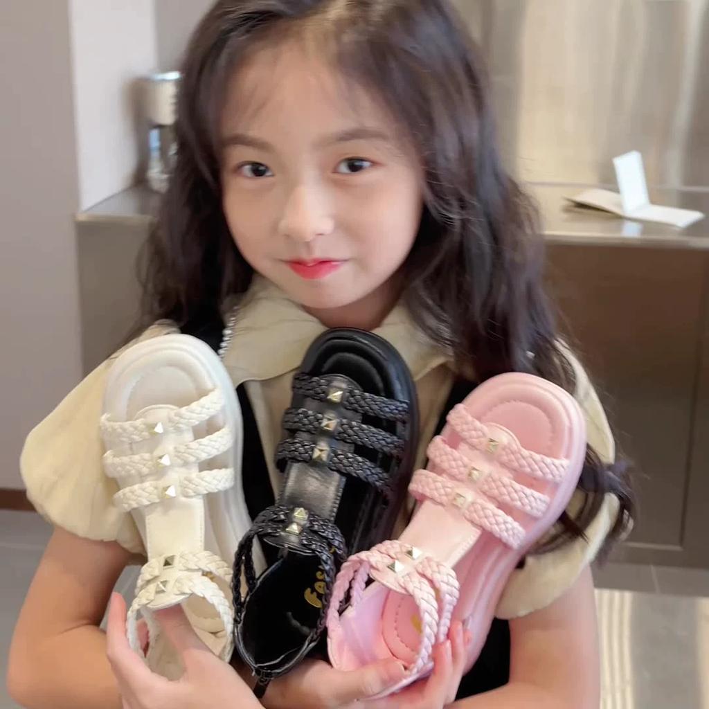 Summer Girls Sandals Fashion Open Toe Princess Shoes Soft Soled Children's Shoes Roman Shoes
