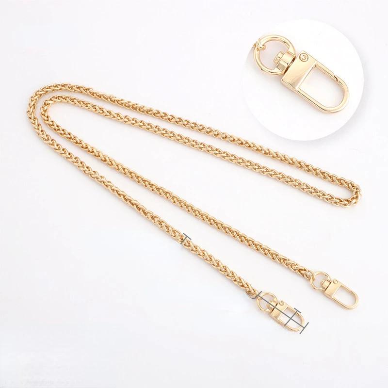 Golden Bag Chain Accessories Metal Extension Chains Underarm Crossbody Shoulder Belt Replacement Bags Strap For Women's Bag
