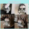 Lucifer Cartoon Cat Plush Shoulder Bag With Drawstring Closure For Use Daily