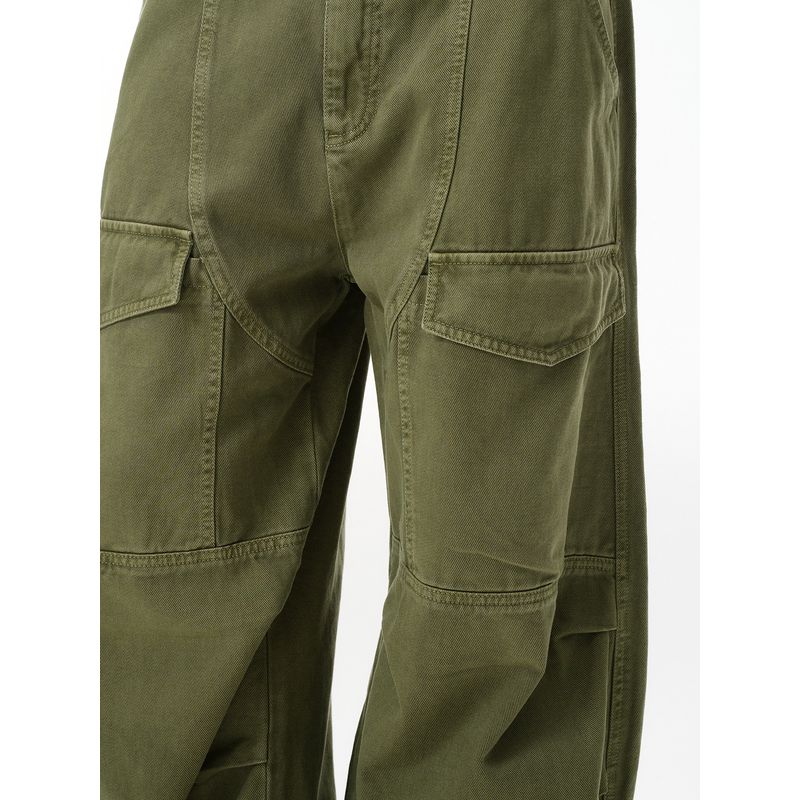 American-Style Multi-Pocket Cargo Pants for Men, Army Green, 2025 New Autumn Trendy Brand, Retro Loose Fit, Curved Knife Casual Pants for Men