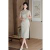 Retro Chinese Style Small Medium and Long Short-sleeved Cheongsam Spring and Summer New Middle-aged and Elderly Women's Large-size Cheongsam