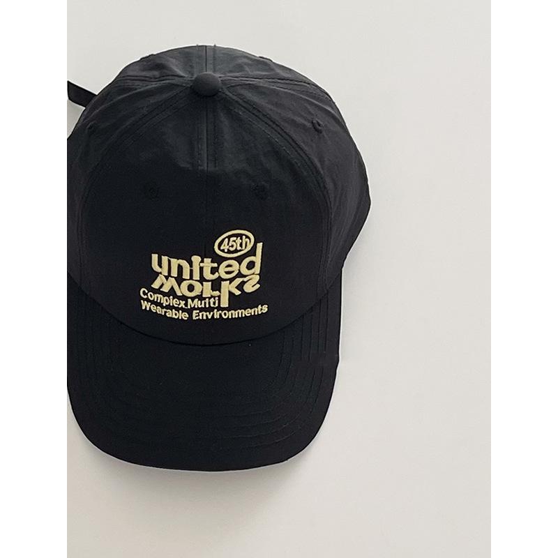 Spring and summer quick-drying baseball cap female soft top street trendy brand embroidered couple sun hat showing face small cap