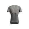 Under Armour Logo Print Solid Short Sleeve T-Shirt Men Tops Gray 1361683-090