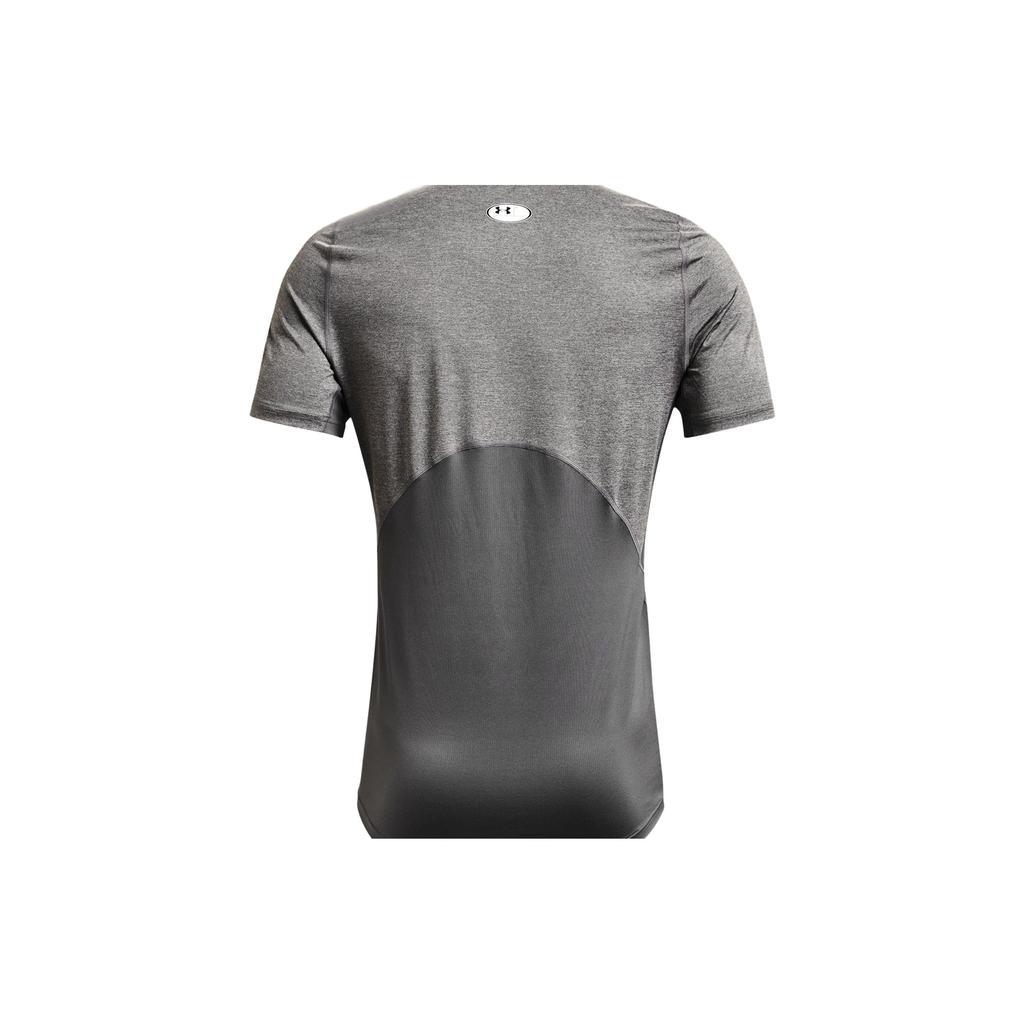 Under Armour Logo Print Solid Short Sleeve T-Shirt Men Tops Gray 1361683-090