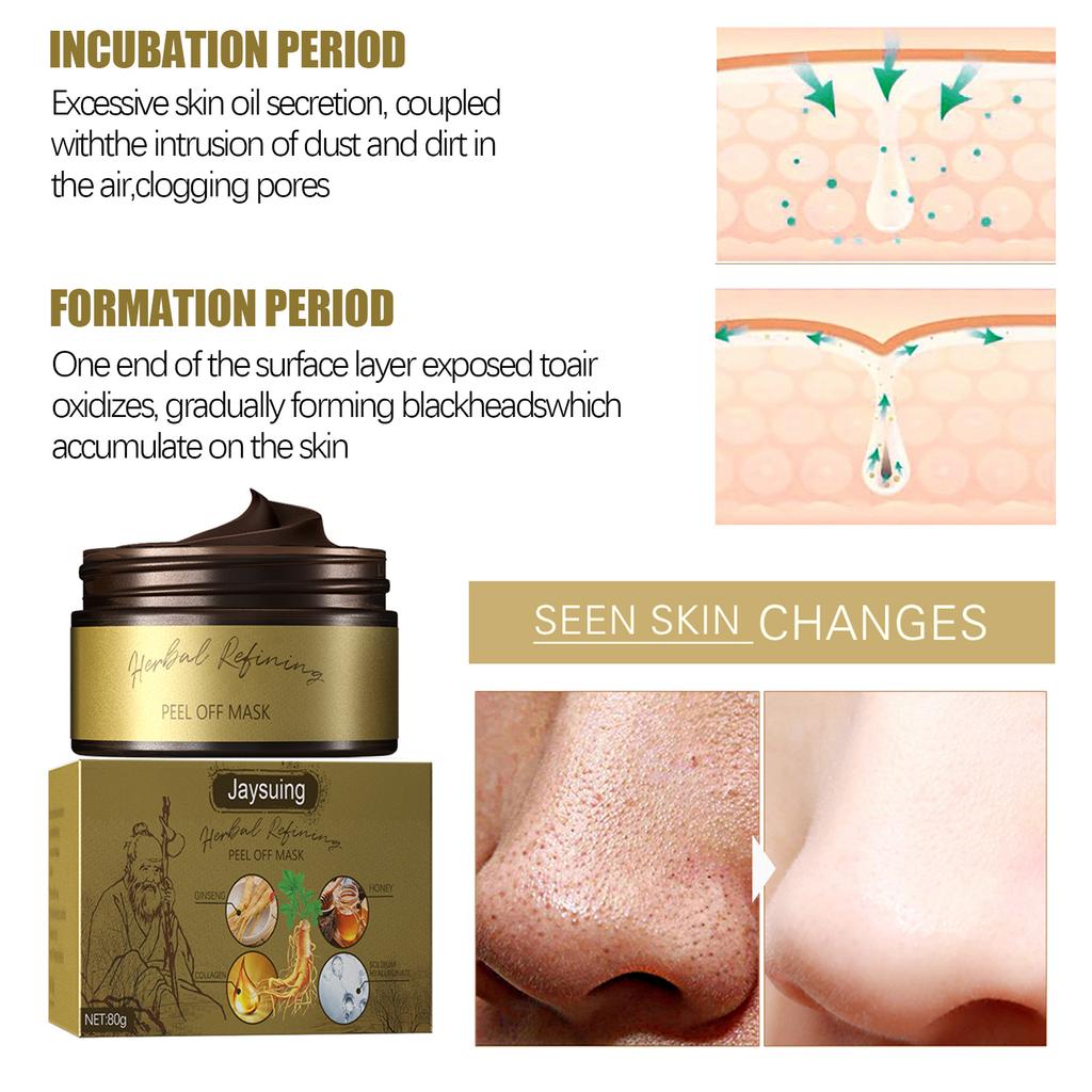 Jaysuing Tear Off Mask Detergente per la pelle, Pulizia dei punti neri Maschera detergente e ringiovanente restringente i pori