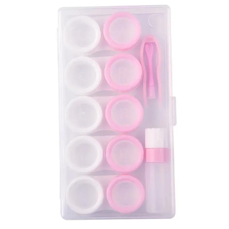 5 Pairs Contact Lens Case Eye Contact Lens Box Women Travel Contact Lenses Case Soak Container Lenses Box for Beauty Pupil