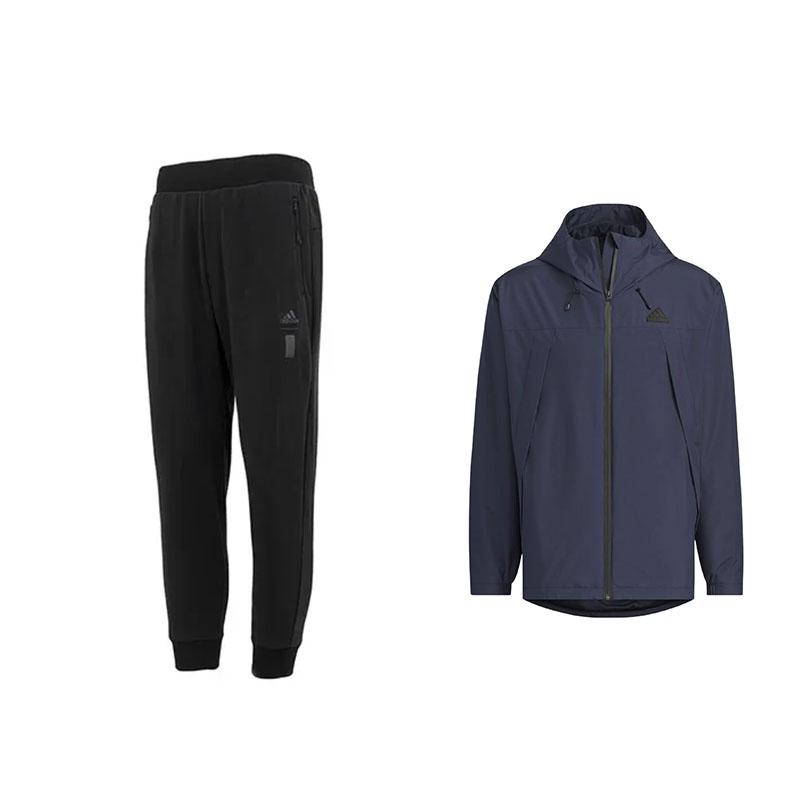 

Adidas Logo Zip-Up Hooded Long Sleeve Top Comfortable Mid-Waist Long Pants Casual Sports Set Men sets JF0963+-IA8187 M