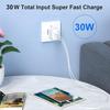 Chargeur Secteur Rapide 30W 2-Port PD 20W+QC 3.0 pour Xiaomi Redmi 13C Redmi Note 13 4G-5G Note 13 Pro Plus 5G