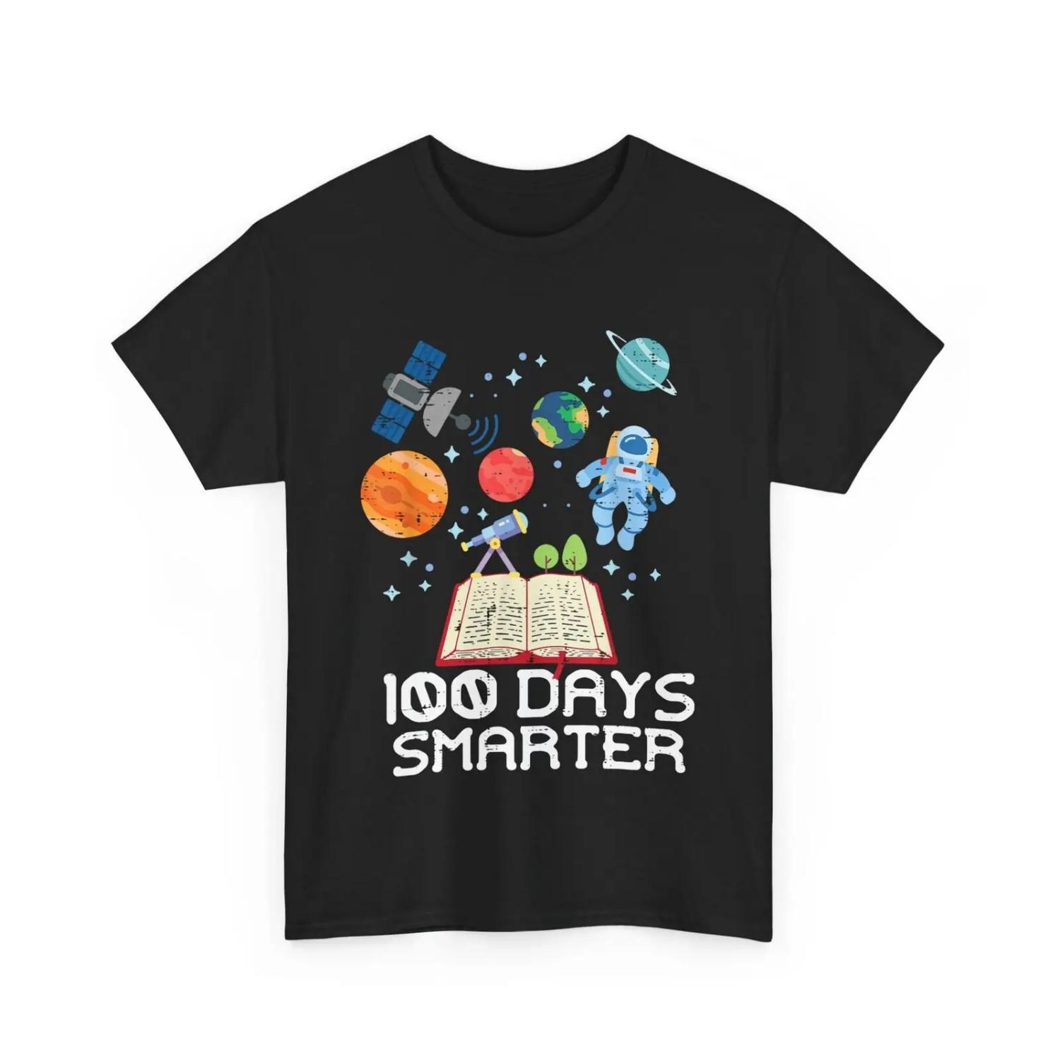 100 Дней Умнее Космонавт 100-й День Школы Мальчики Дети Футболка S