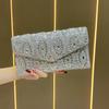 Pochette da Sera Transfrontaliera con Decorazioni in Cristallo e Catena per Eventi Formali