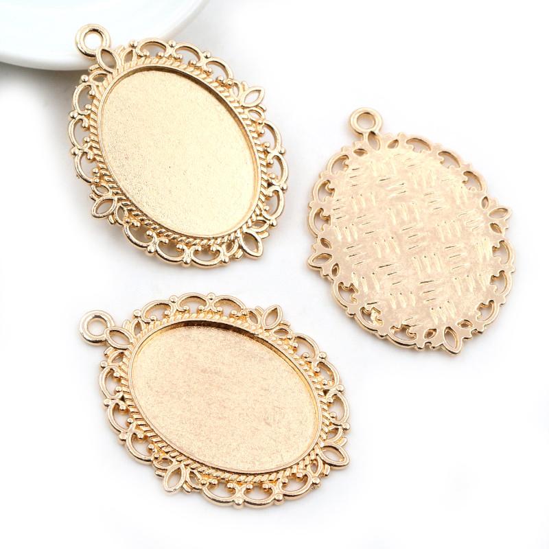 10 Stück 18x25mm Innenmaß 8 Farben Vintage Stil Cameo Cabochon Basis Fassung Anhänger Halskette Schmuckzubehör