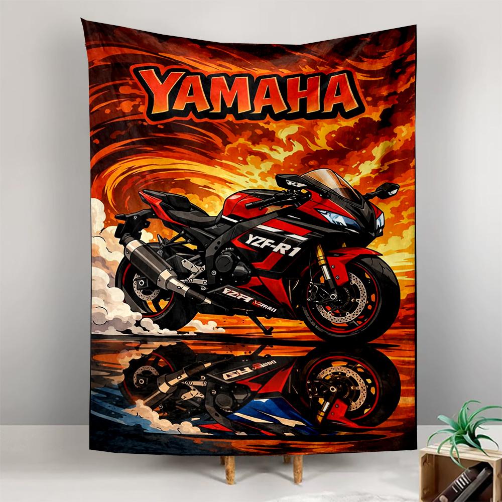 Yamaha YZF R1 Red Motorcycle Flame Bike Fans Wall Hanging Tapestry for Bedroom Wall Decor