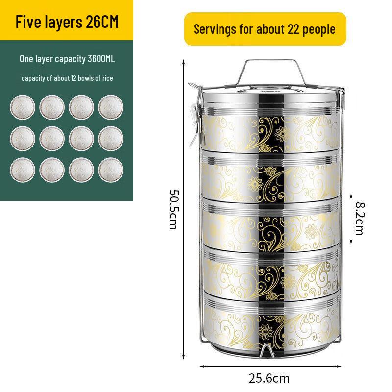 Binxun Outdoor Multi-layer Insulated Food Pot