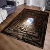 3D Gray Staircase Pattern Area Rug - Modern Optical Illusion Floormat Ideal for Living Room Floormat Home Decor