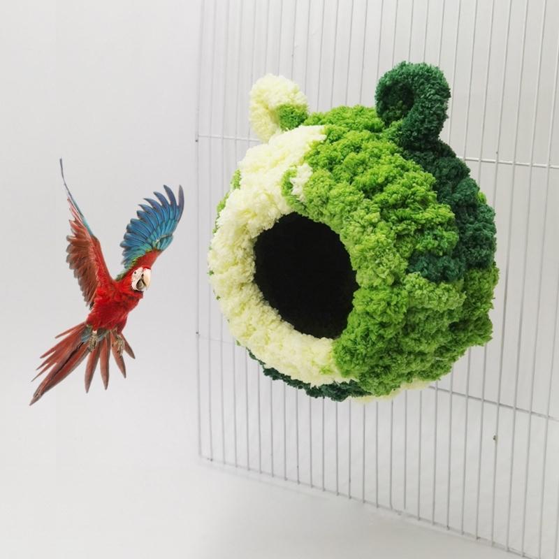 Birds Nest Parrots Plush Nest Hanging Tree House for Small Birds Pet Portable Bird Screw Fixed Nest Perch Bed Bird Toy
