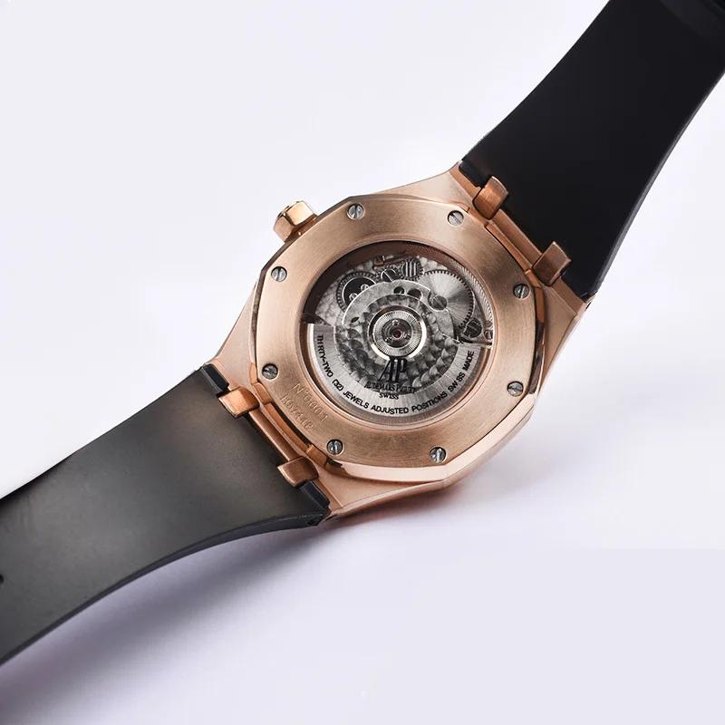 For AP15703 15710 26703 Royal Oak Offshore High Quality  rubber strap 28mm Men's Black Bracelet Folding Buckle with Tools