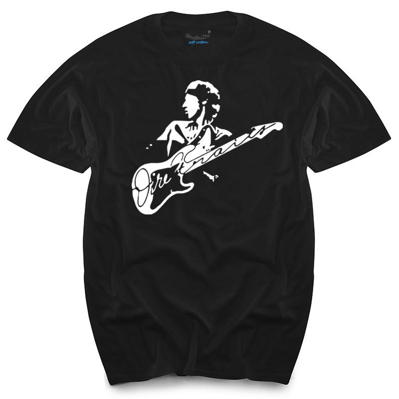 Men Cotton T Shirt Summer Brand Tshirt Camiseta Dire Straits Tallas Music Rock Knopfler TShirt Brand Teeshirt Homme Tops