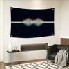 Sound Wave Wall Tapestry Geometric Music Art Black Background Modern Minimalist Wall Hanging for Living Room Bedroom Decor