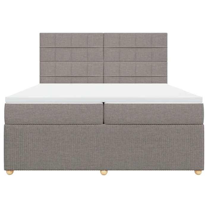 Maison Exclusive - Bed Slat Base with Taupe Mattress 200x200 Cm Fabric